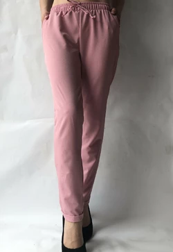Батальные женские летние брюки №19 розовый. супер СОФТ (диагональка)