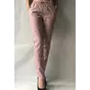 Летние брюки из льна №21 БАТАЛ (розовый+белый)