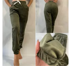 Стильные велюровые штаны, № 0170 хаки