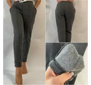 Тёплые трикотажные штаны, № 0180 тёмно-серый