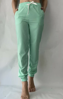 Батальные женские летние штаны, софт №103 мята