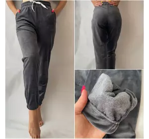 Стильные велюровые штаны, № 0170 сірий