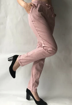 Женские летние штаны, №21 розовый+белий
