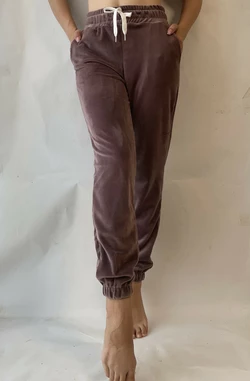 Батальні велюрові штани , № 170 фіолетові