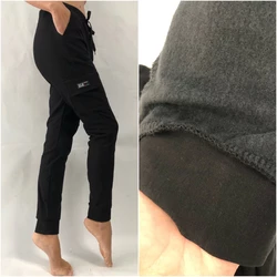 Теплые брюки с накладными карманами, СТРЕЙЧ-КОТТОН N° 0126 черные (НА ФЛИСЕ)