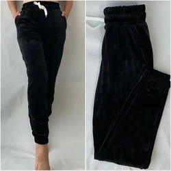 Стильные велюровые штаны, № 170 чёрный