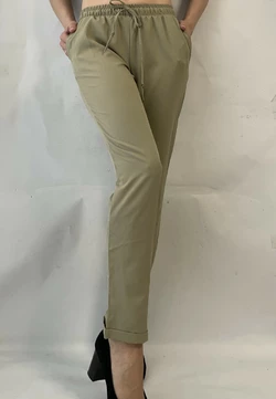 Батальные женские летние брюки №19 салатовый супер СОФТ (диагональка)