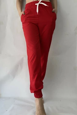 Батальные женские летние штаны, софт №103 красный