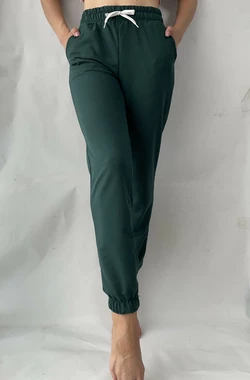 БАТАЛЬНЫЕ трикотажные штаны, № 160 темно зеленый