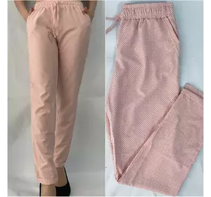 Женские летние штаны N°17 в горошек (розовые)