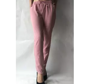 Батальные женские летние брюки №19 розовый. супер СОФТ (диагональка)