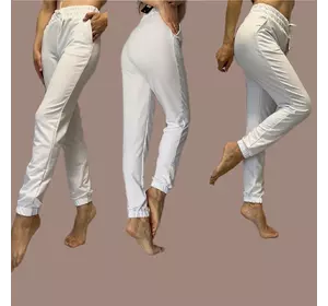 Стильные трикотажные штаны, № 160 белый