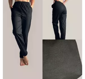 Жночі штани з тканини льон-стрейч, чорні. мод 41