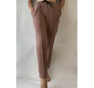 БАТАЛЬНЫЕ трикотажные штаны, № 180 розово-бежевый